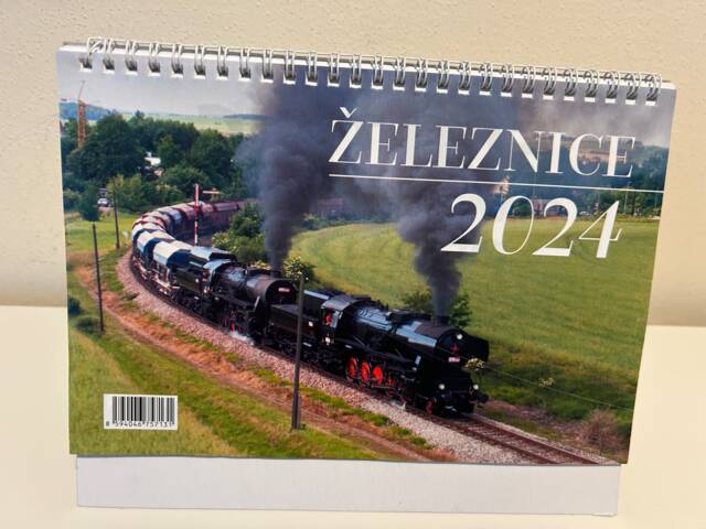 Kalendář stolní Železnice 2024, nový, cena 99 Kč