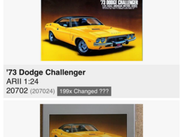 Koupím model Dodge Challenger 1973