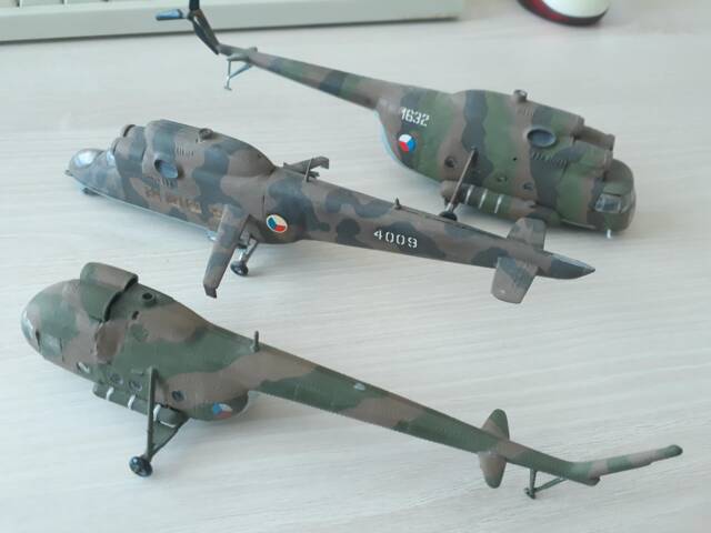Mi-24, Mi-8 a fiktivní vrtulník - 3 necelé modely