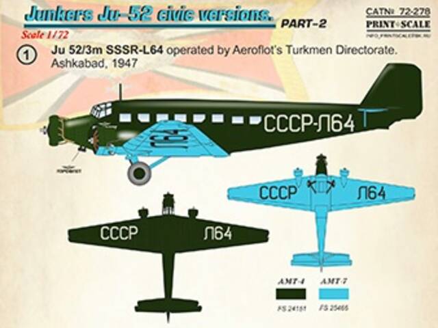 obtisky Ju 52 CCCP